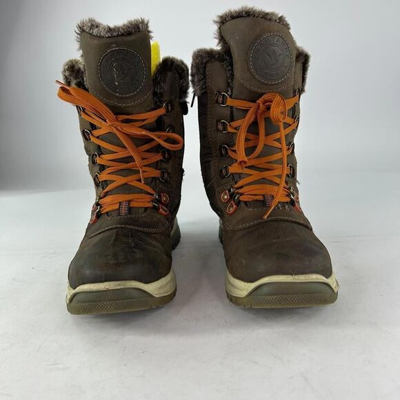 Santana Canada Maldine Winter Boots US 9 Womens Fur Trim Brown Lace-Up Boot - Picture 2 of 15